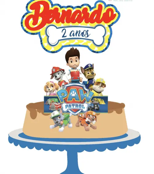 Topo de Bolo Patrulha Canina Bernardo - Studio