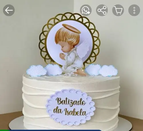 Topo de Bolo Batizado Isabela - Studio