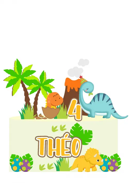 Topo de Bolo Dinossauro Theo - Studio