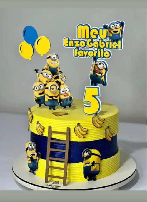 Topo de Bolo Minions Enzo Gabriel - Studio