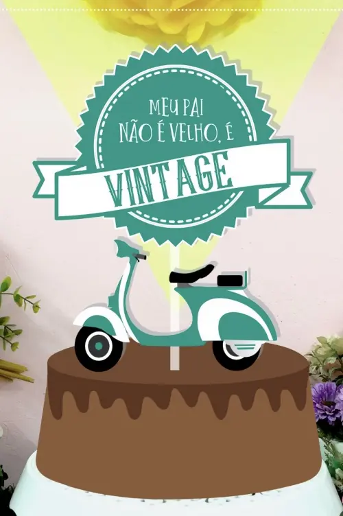 Topo de Bolo Pai Vintage - Studio