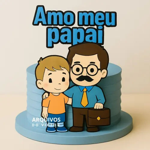 Topo de Bolo Amo Meu Papai Menino - Studio
