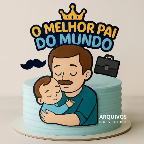 Topo de Bolo O Melhor Pai do Mundo - Studio