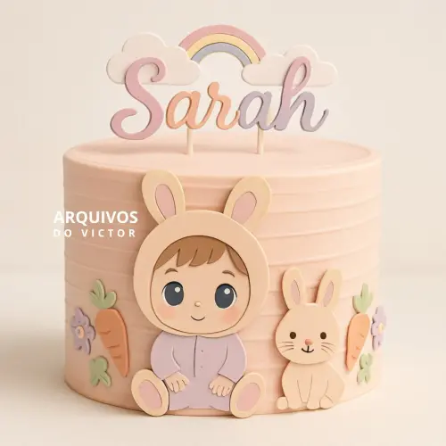 Topo de Bolo Páscoa Sarah - Studio