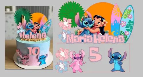 Topo de Bolo Lilo e Stitch Maria Helena - Studio