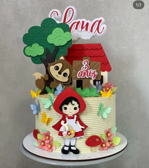 Topo de Bolo Chapeuzinho Vermelho  Lara -studio