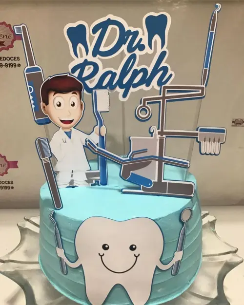 Topo de Bolo Dentista - Studio