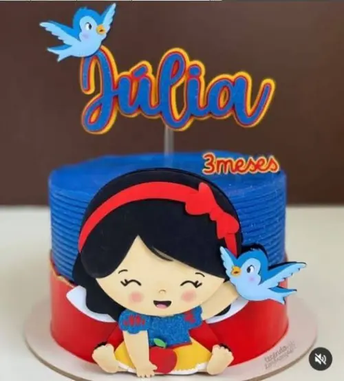 Topo de Bolo Branca de Neve Júlia - Studio