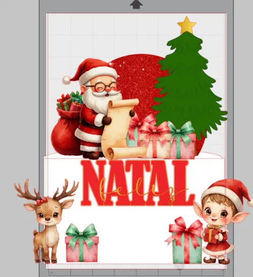 Topo de Bolo Papai Noel Lendo - Studio