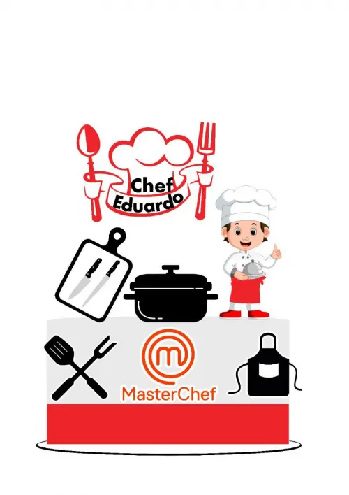Topo de Bolo Master Chef Eduardo - Studio