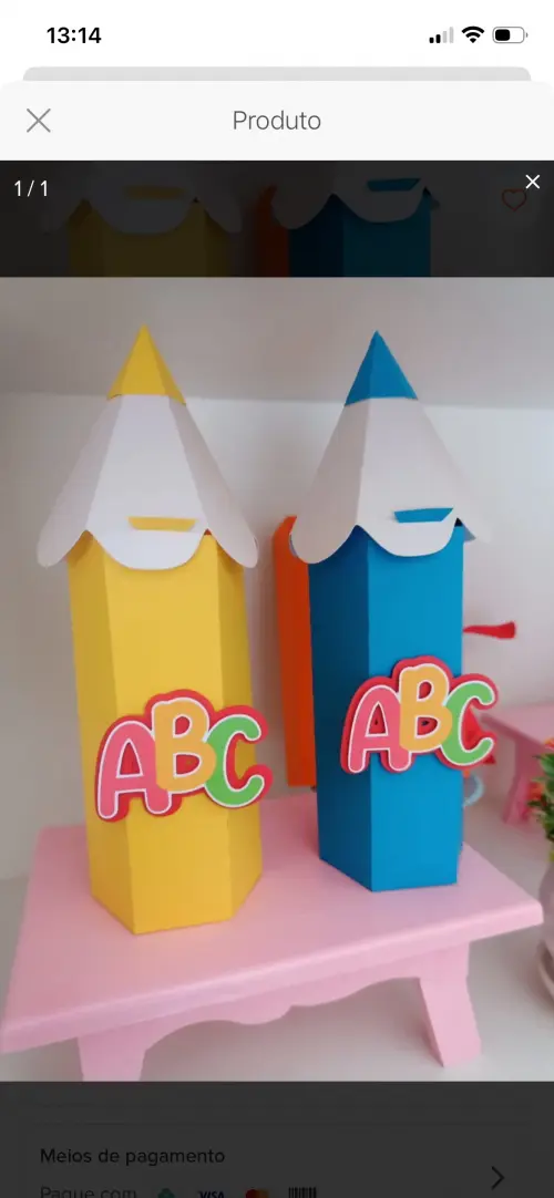 Topo de Bolo ABC lápis com tampa - Studio