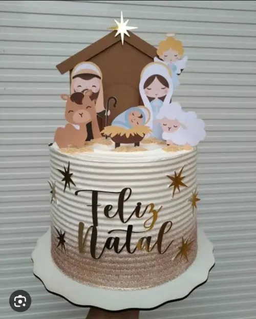 Topo de Bolo Presépio Feliz Natal - Studio