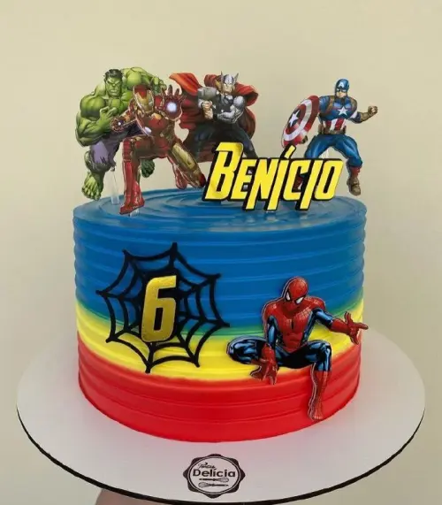 TOPO DE BOLO VINGADORES BENICIO - STUDIO