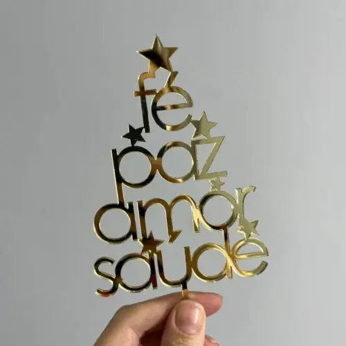 TOPO DE BOLO ÁRVORE NATAL FÉ- Studio