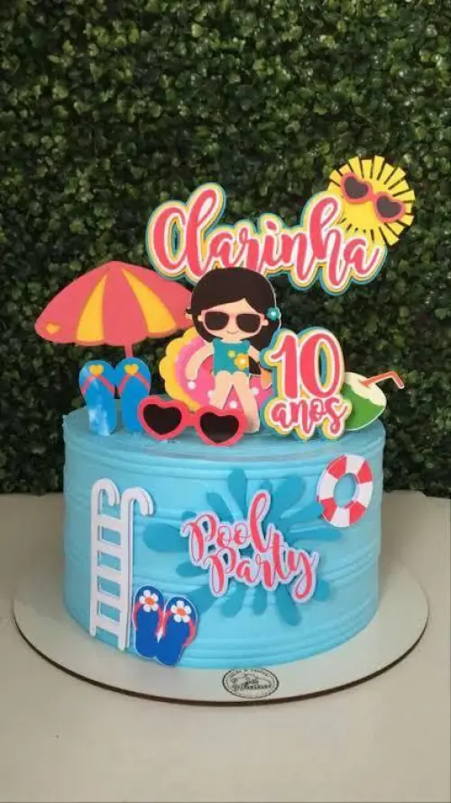 TOPO DE BOLO POOL PARTY CLARINHA - STUDIO
