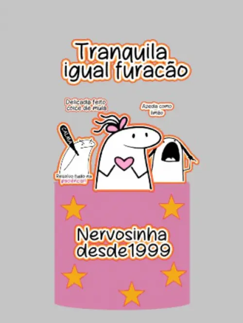 TOPO DE BOLO FLORK TRANQUILA IGUAL FURACÃO - STUDIO