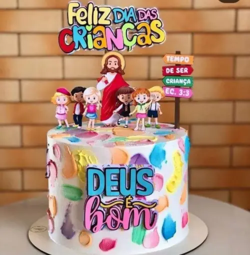 TOPO DE BOLO DEUS É BOM - STUDIO