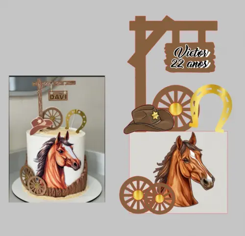 TOPO DE BOLO CAVALO VICTOR- STUDIO