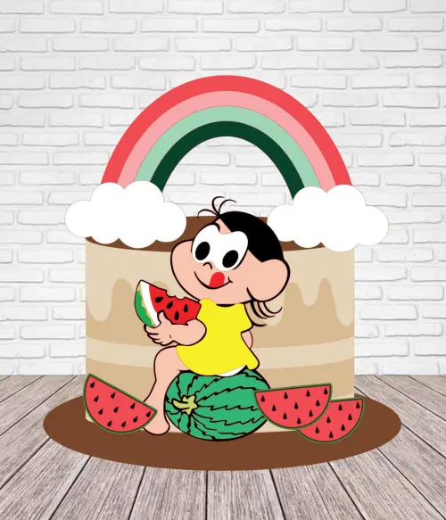 TOPO DE BOLO MAGALI SENTANDO NA MELANCIA - STUDIO