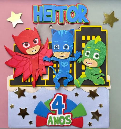 TOPO DE BOLO PJ MASKS HEITOR - STUDIO