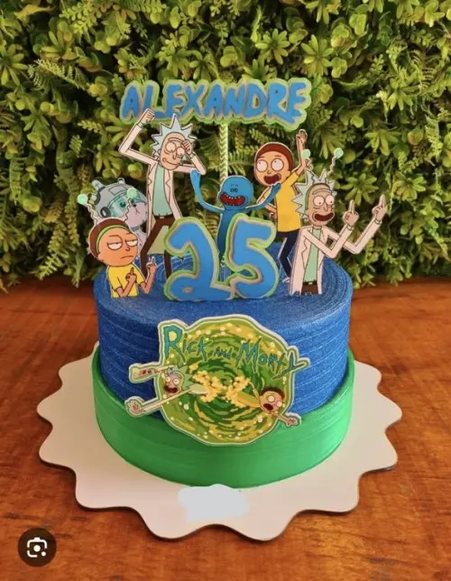 Topo de Bolo Rick morty Alexandre - Studio