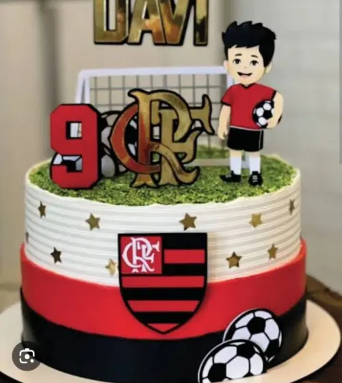 Topo de Bolo Flamengo Davi - Studio
