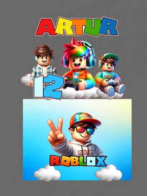 Topo de Bolo Roblox Artur - Studio