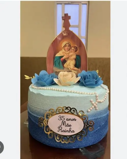 Topo de Bolo Mãe Rainha 35 anos - Studio
