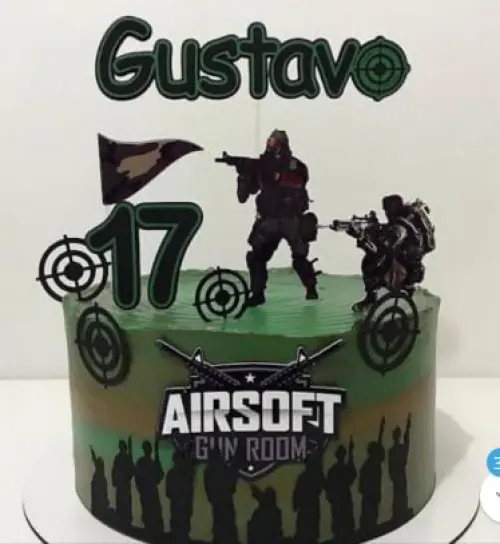 Topo de Bolo Airsoft Gustavo- Studio