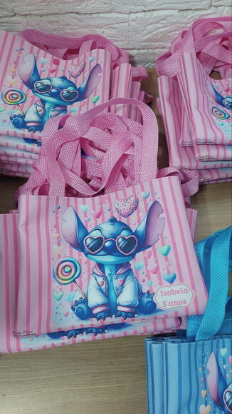 Bolsas Personalizada Stitch - Kit c/ 20