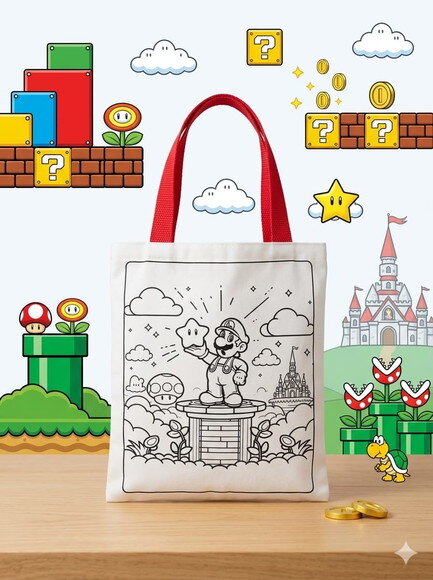 Kit com 45 Sacolinha Personalizada Mario Bros
