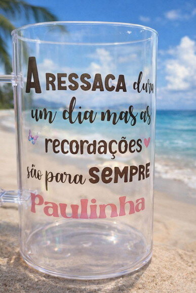 Caneca de Chopp Personalizada 300ml Acrílico Kit com 20