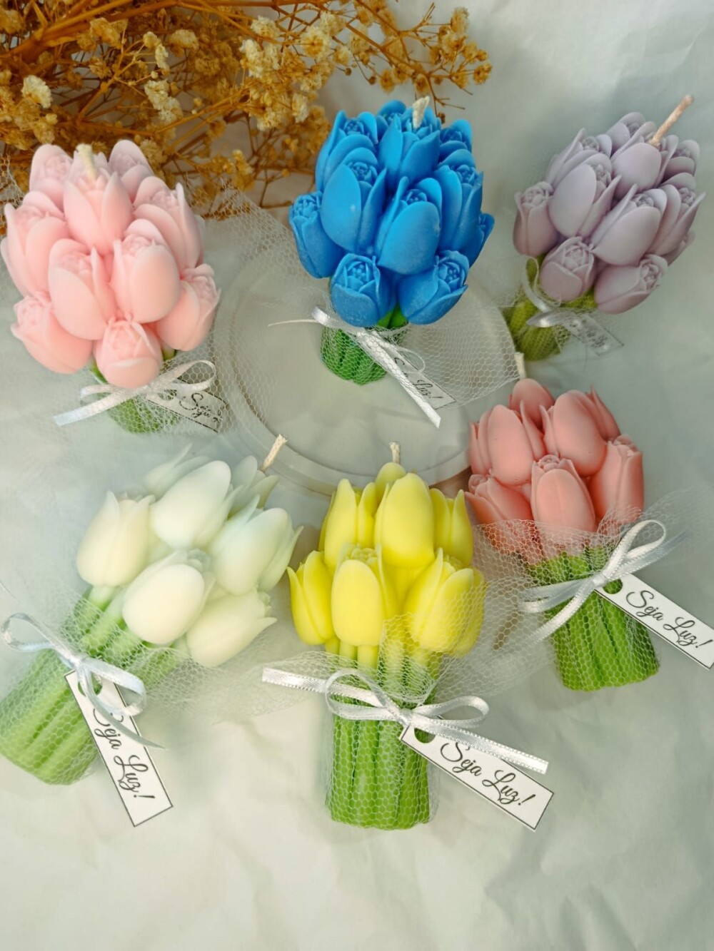 Vela buquê de tulipas