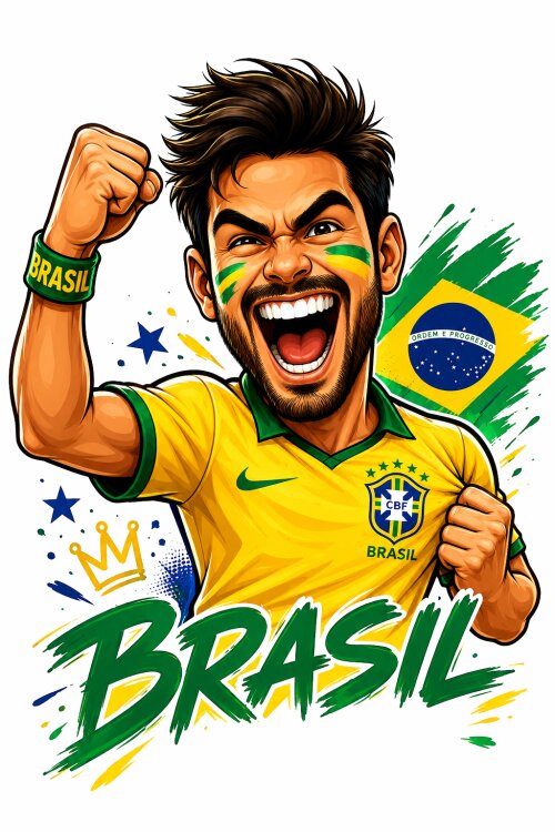 Caricatura Personalizada para Torcedor Estilo Cartoon