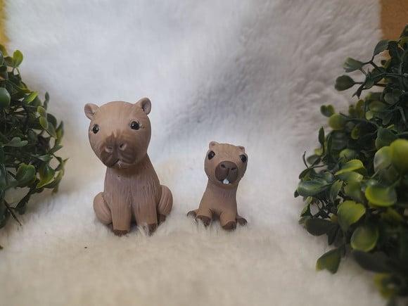 Aplique Capivara Mãe e Filho