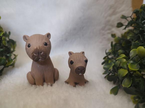 Aplique Capivara Mãe e Filho