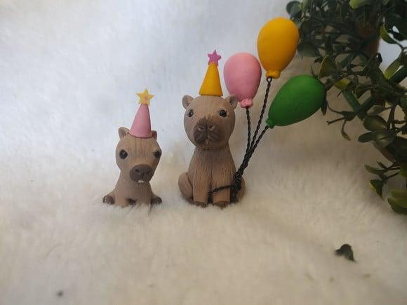 Aplique Festa Capivara Mãe e Filho