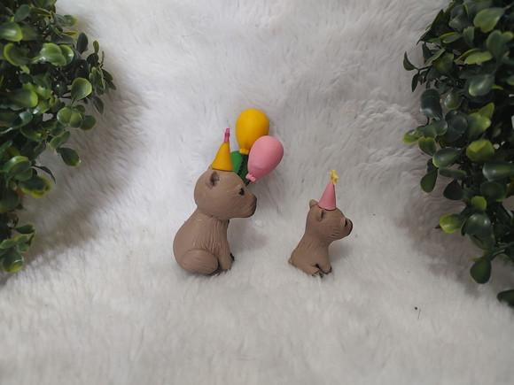 Aplique Festa Capivara Mãe e Filho