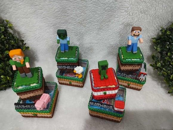 Caixa Acrílico Sobreposta no Tema Minecraft