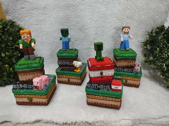 Caixa Acrílico Sobreposta no Tema Minecraft