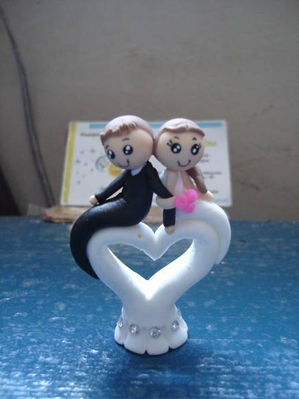 Casal de noivinhos no coração