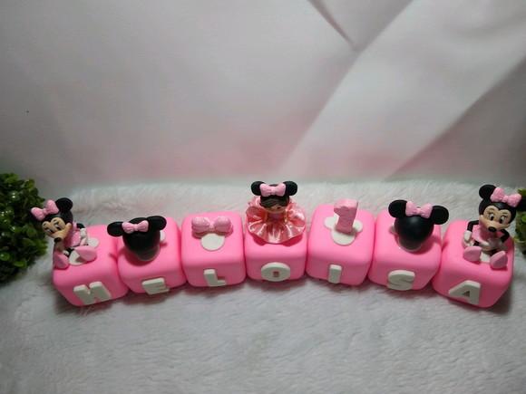 Cubo com Nome no Tema Ratinha Rosa