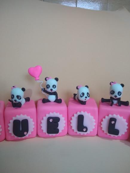 Cubo com nome ursinho panda