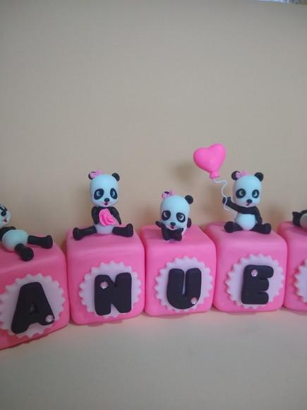 Cubo com nome ursinho panda