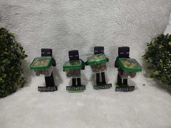 Lembrancinha Minecraft Enderman Caixinha Acrílico
