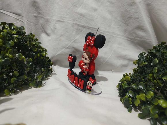 Mini Topo com Vela no Tema Ratinha Vermelha