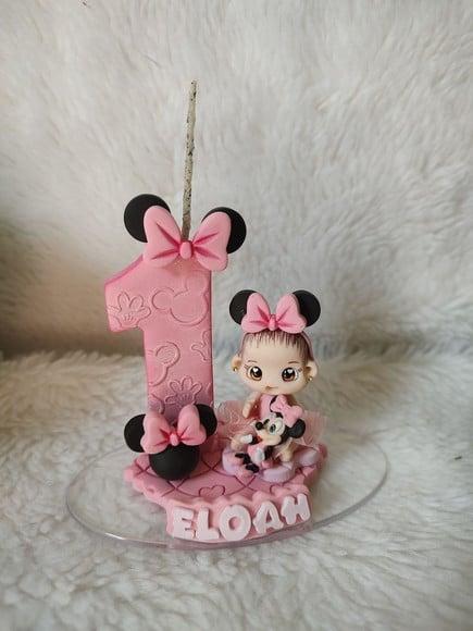 Mini Topo com Vela no Tema Ratinha