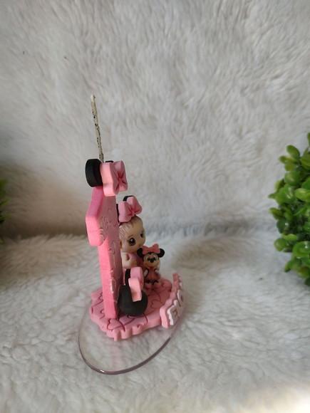 Mini Topo com Vela no Tema Ratinha