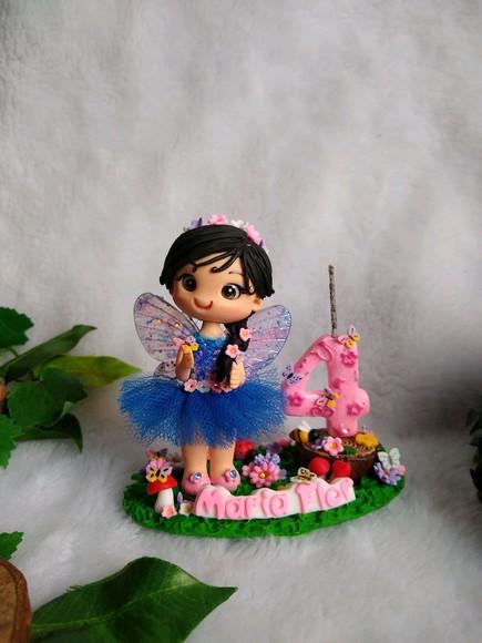 Mini topo de bolo jardim encantado