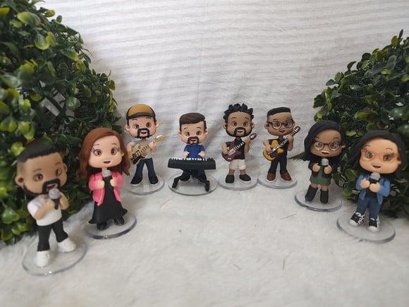 Miniatura Personalizada Grupo Musical 8 Bonecos